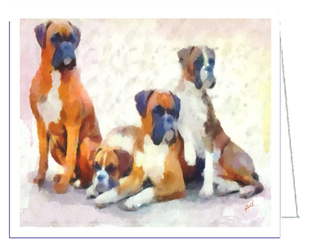 Boxer Quartet Fine Art Notecards - Set of Six