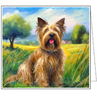 Briard in French Countryside - Set of Six Blank Notecards