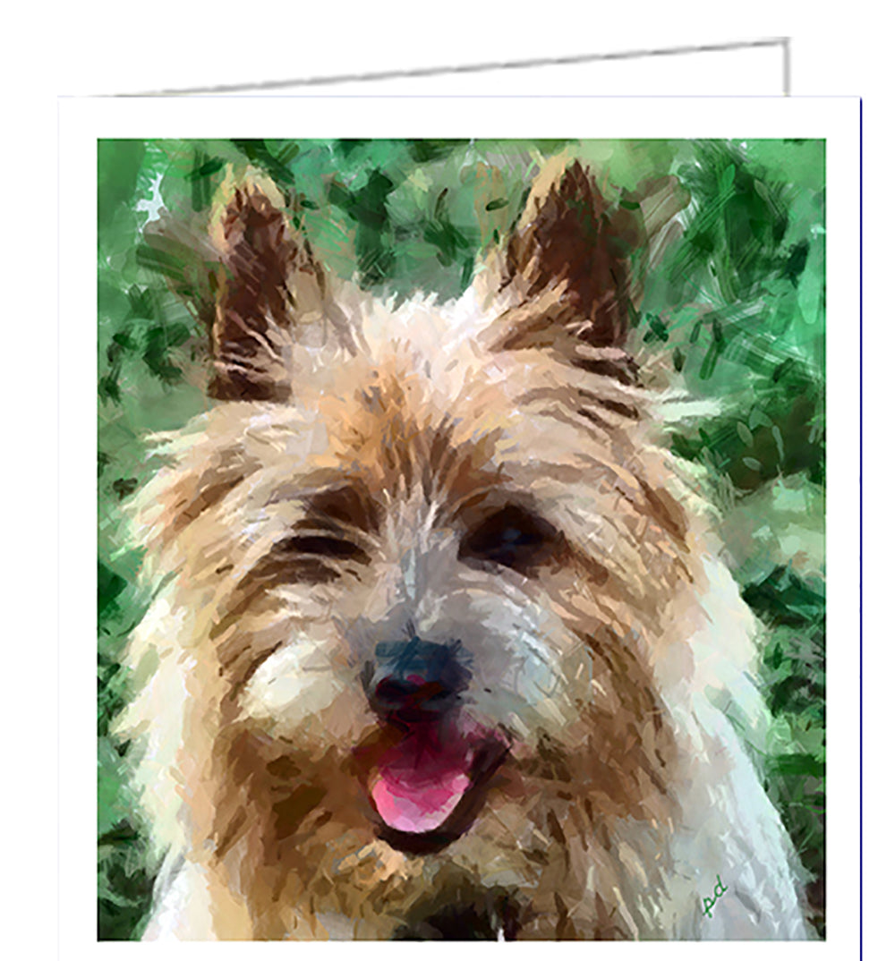 Charming Cairn Terrier Fine Art Notecards - Set of Six. 5.25 x 5.25 inches