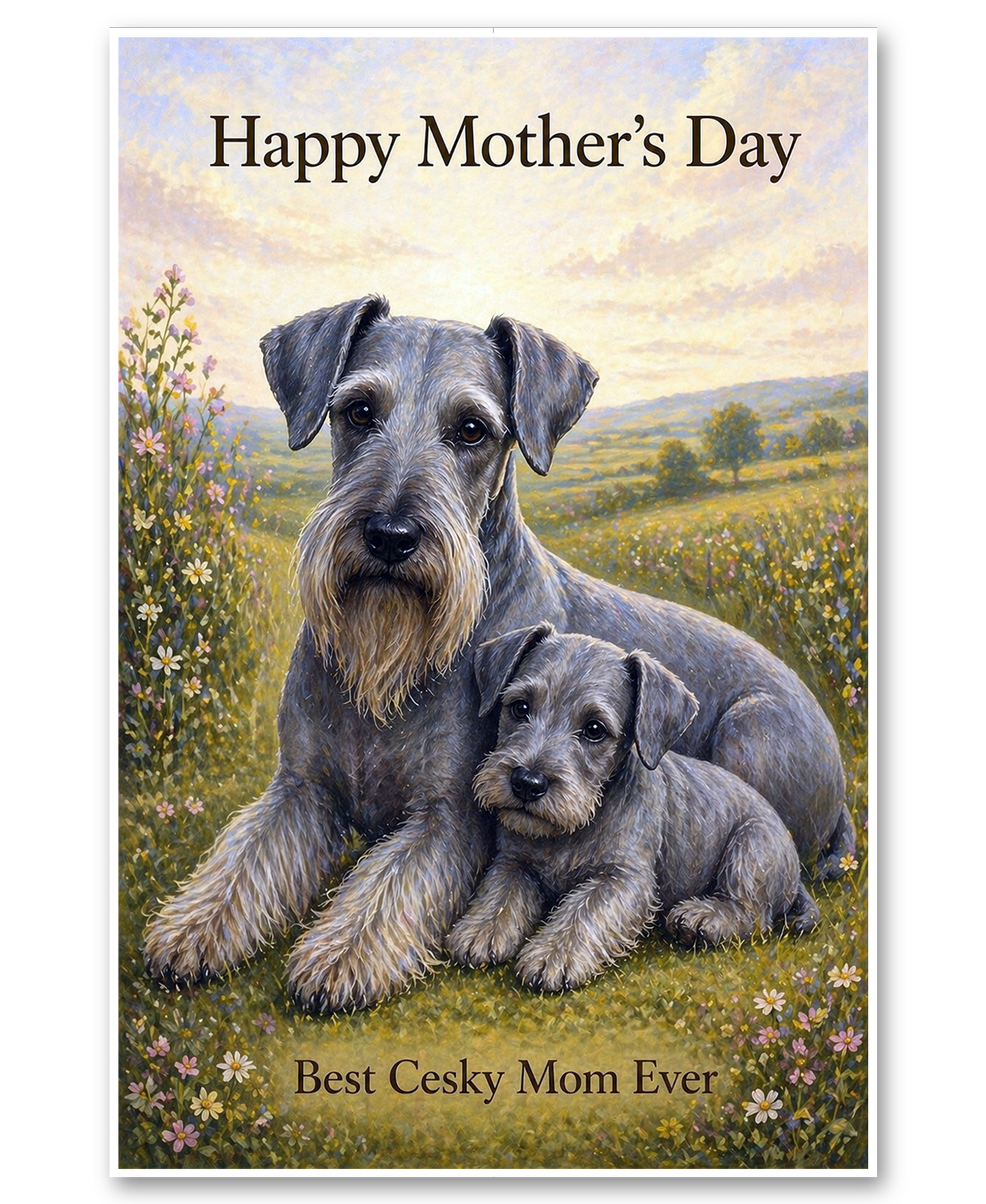 Cesky Terrier. - Best Cesky Mom - Mother's Day Card