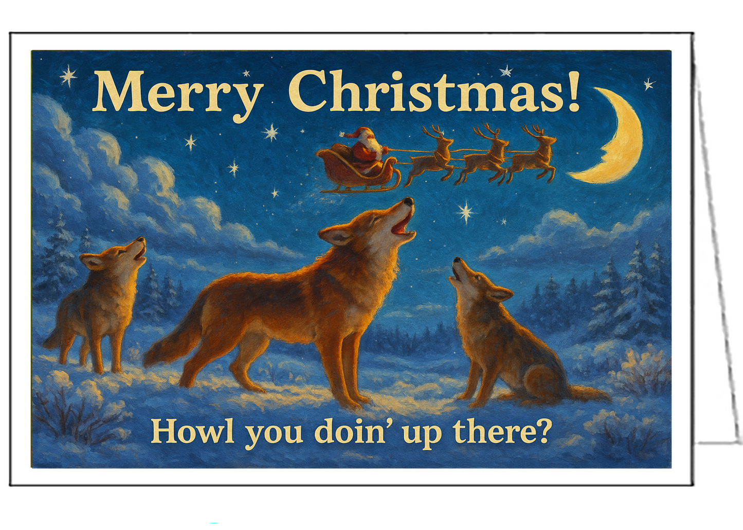Howling Coyotes Christmas Cards - Set of 6
