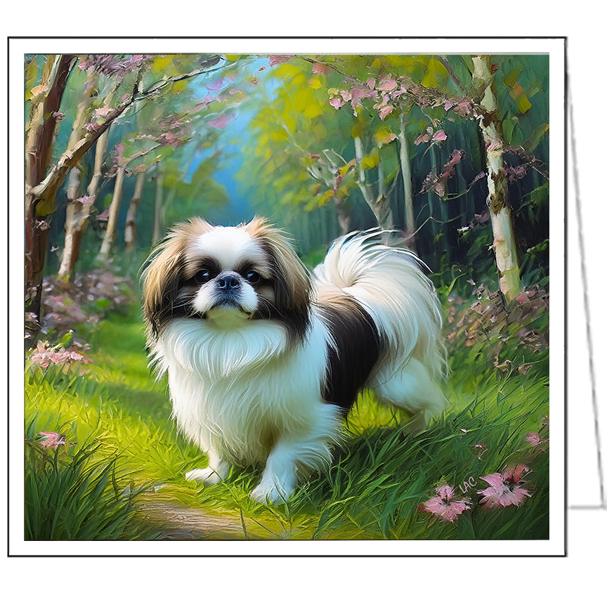 Japanese Chin Fine Art 5.25 x 5.25 Notecards - Set of Six