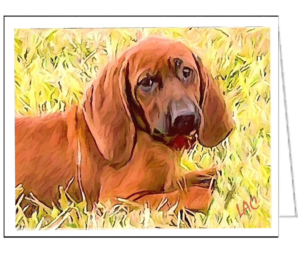 Redbone Coonhound Fine Art Notecards - Set of Six