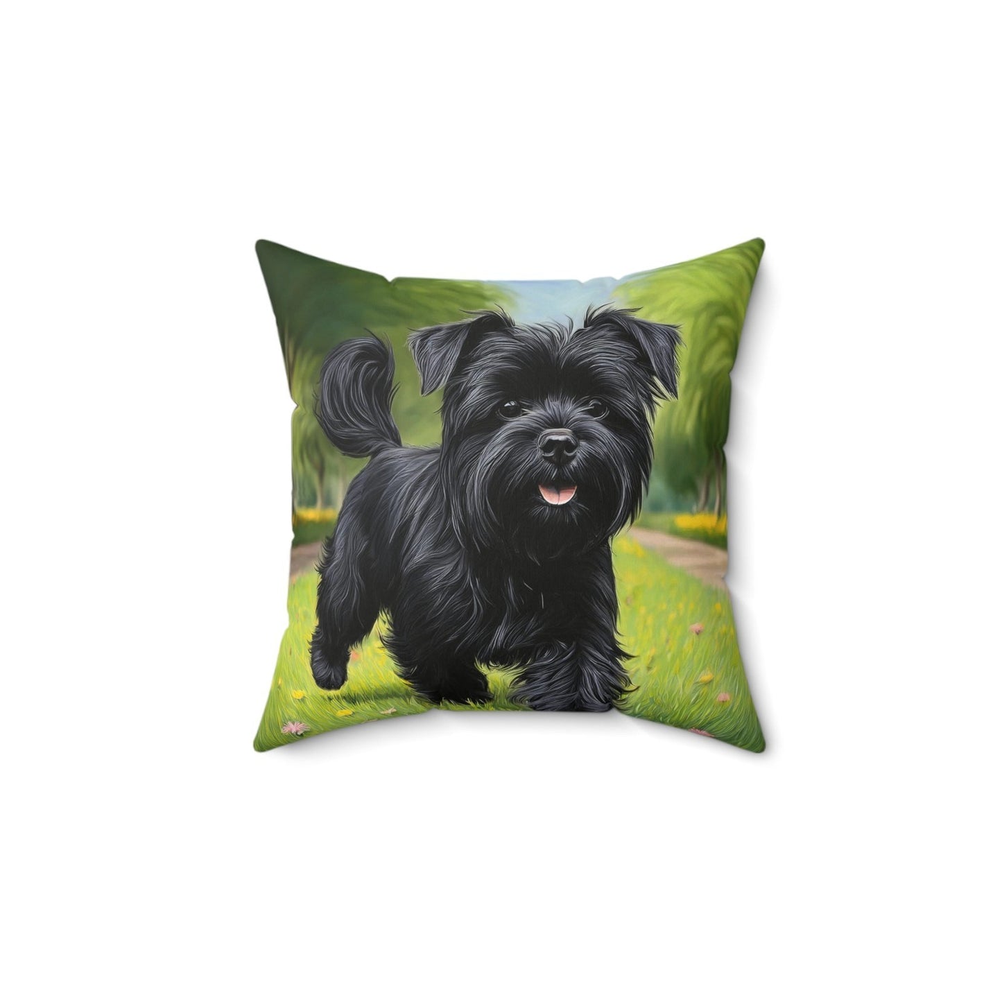 Affenspinscher Spun Polyester Throw Pillow: A Touch of Playful Elegance