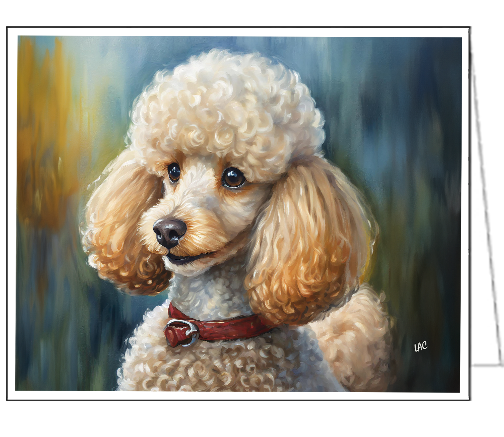 Standard Poodle #2 Fine Art Notecards - Set of Six - 5 x 7 Inches