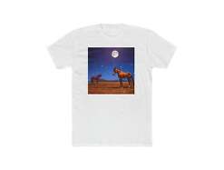 Horses in the Moonlight - Men's Cotton Crew Tee