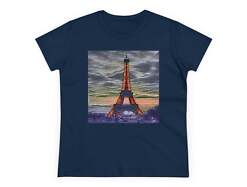 Eiffel Tower Sunset - Women's Midweight Cotton Tee