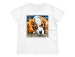 King Charles Spaniel Puppy Women's Midweight Cotton Tee