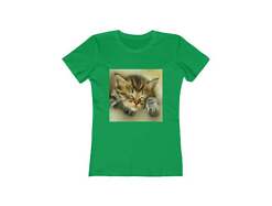 Sleepy Brucie the Cat - Women's Slim Fit Ringspun Cotton T-Shirt