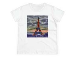 Eiffel Tower Sunset - Women's Midweight Cotton Tee