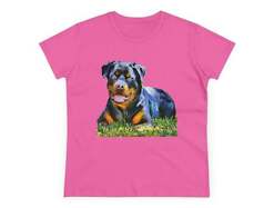 Rottweiler 'Lina; Women's Midweight Cotton Tee