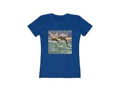 Dolphins 'Flip & Flop' - Women's Slim Fit Ringspun Cotton T-Shirt