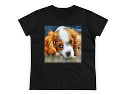 King Charles Spaniel Puppy Women's Midweight Cotton Tee