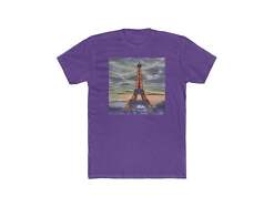 Eiffel Tower Sunset - Men's Fitted Cotton Crew Tee