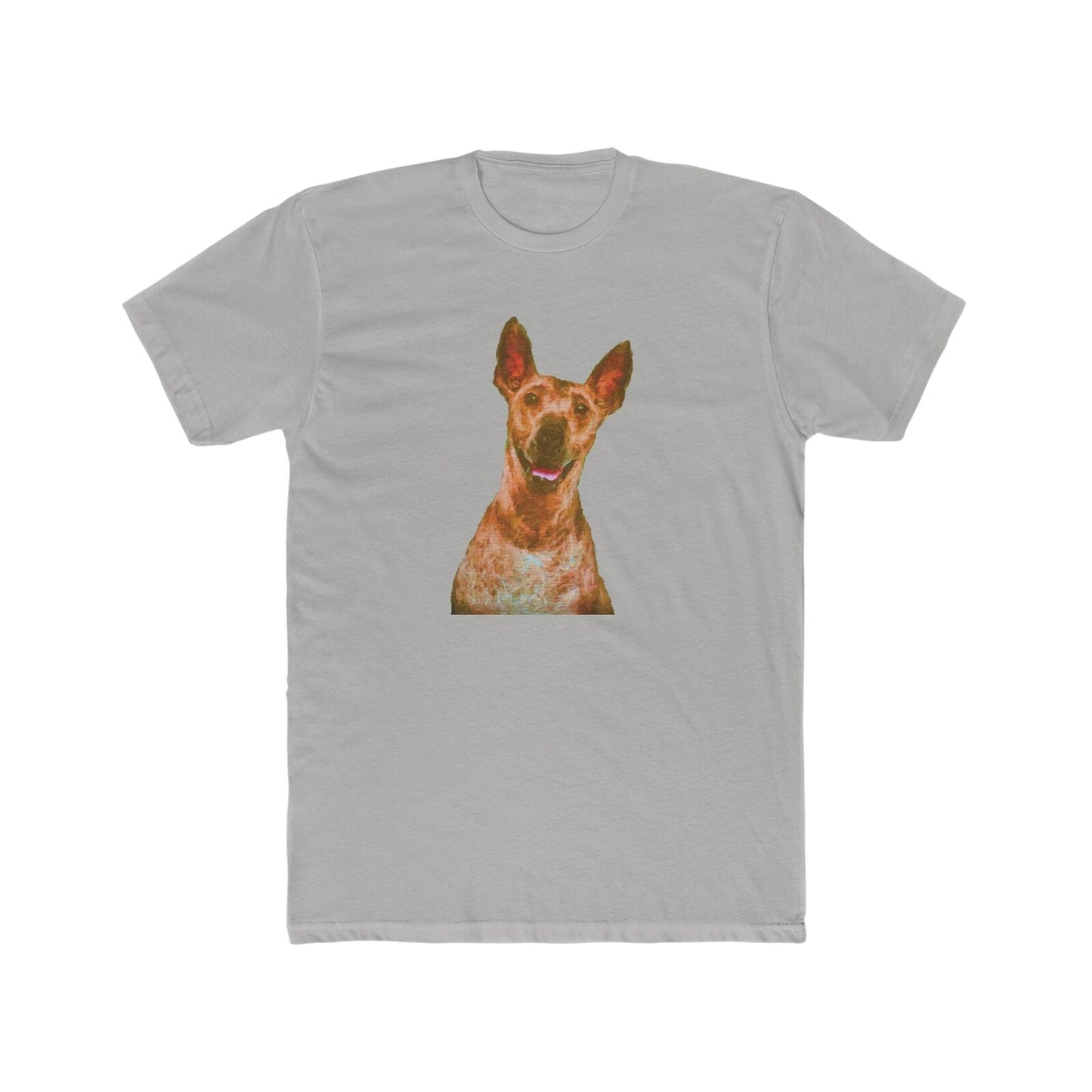 Peruvian Inca Orchid Men's Fitted Cotton Crew Tee (Color: Solid Light Grey)