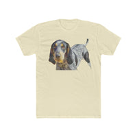 Bluetick Coonhound  Men's Fitted Cotton Crew Tee (Color: Solid Natural)