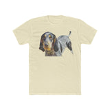 Bluetick Coonhound  Men's Fitted Cotton Crew Tee (Color: Solid Natural)