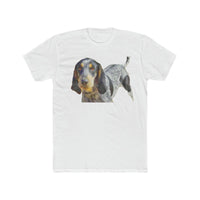 Bluetick Coonhound  Men's Fitted Cotton Crew Tee (Color: Solid White)