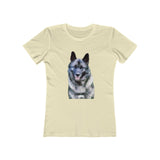 Norwegian Elkhound - Women's Slim Fit Ringspun Cotton T-Shirt (Colors: Solid Natural)