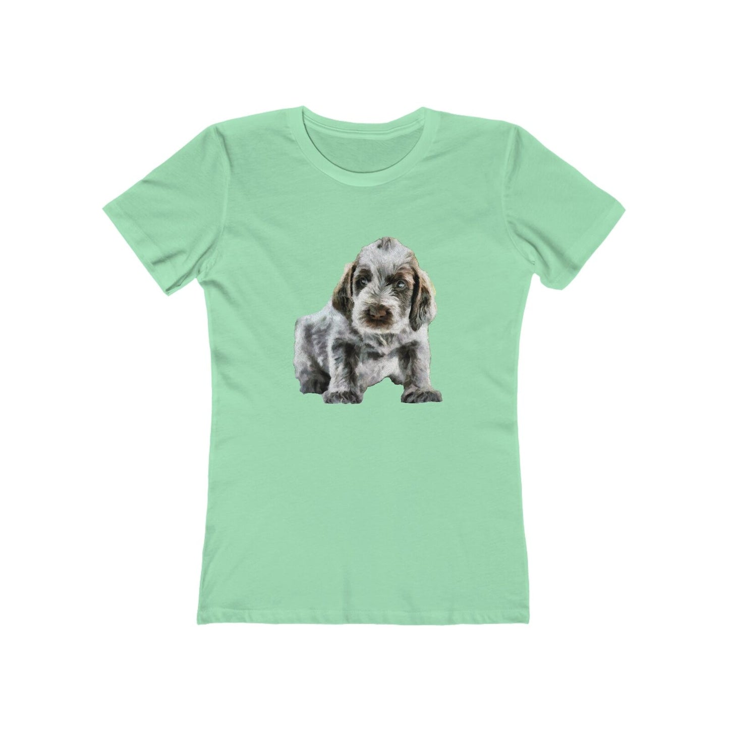 Spinone Italiano - Women's Slim Fit Ringspun Cotton T-Shirt (Colors: Solid Mint)