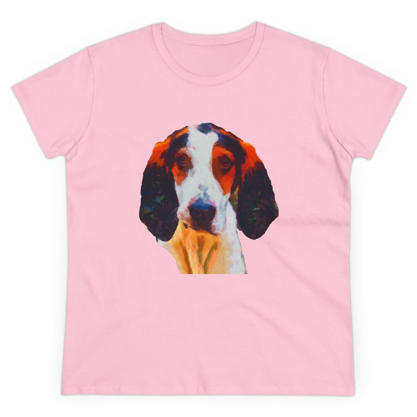Treeing Walker Coonhound Women's Midweight Cotton Tee (Color: Light Pink)