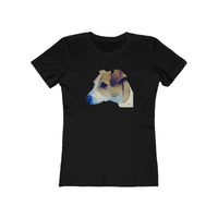 Parson Jack Russell Terrier - Women's Slim Fit Ringspun Cotton T-Shirt (Colors: Solid Black)