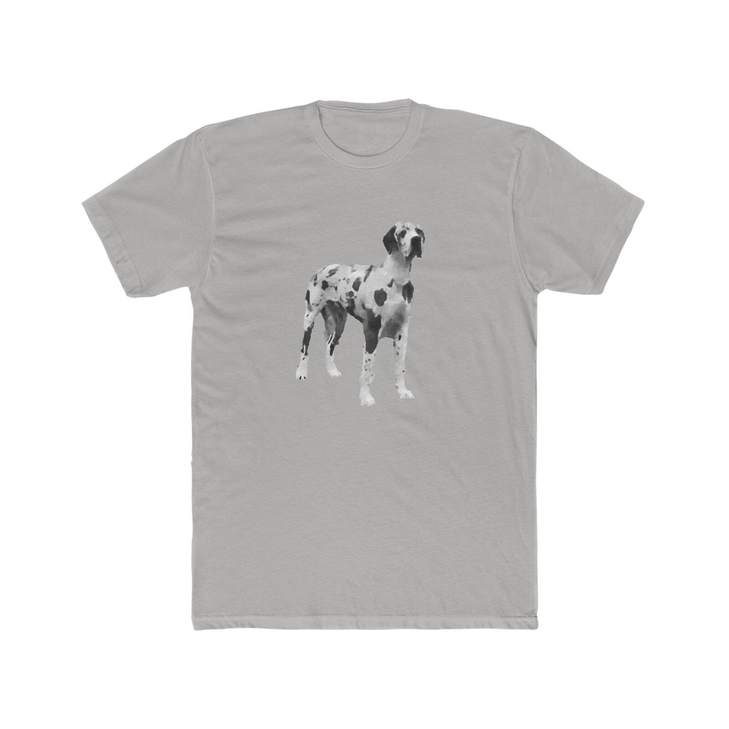 Great Dane 'Zeus' Men's Fitted Cotton Crew Tee (Color: Solid Light Grey)
