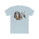 Bluetick Coonhound  Men's Fitted Cotton Crew Tee (Color: Solid Light Blue)