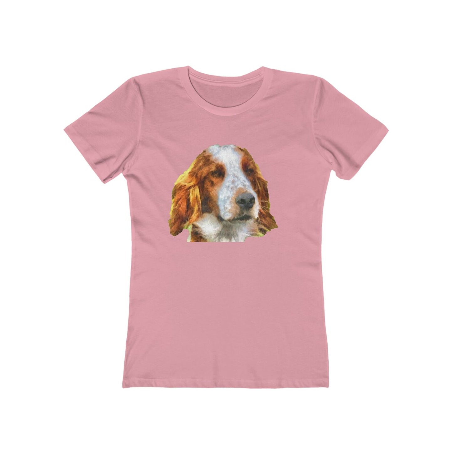 Irish Red & White Setter - Women's Slim Fit Ringspun Cotton T-Shirt (Colors: Solid Light Pink)