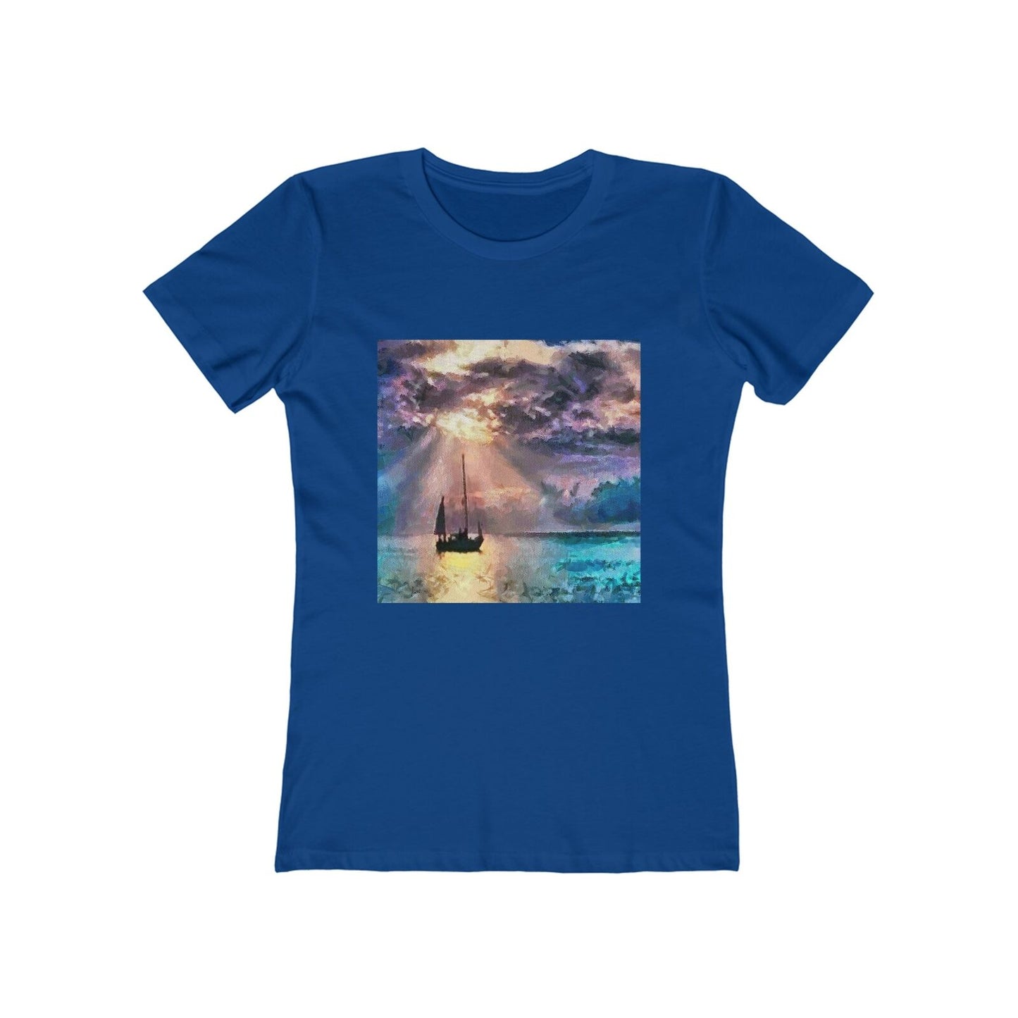 Greek Islands 'Aegean Enchantment' - Women's Slim Fit Ringspun Cotton (Colors: Solid Royal)