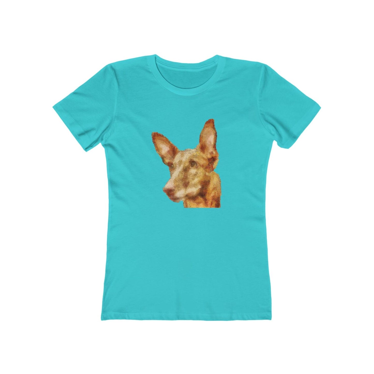 Egyptian Pharaoh Hound - Women's Slim Fit Ringspun Cotton T-Shirt (Colors: Solid Tahiti Blue)