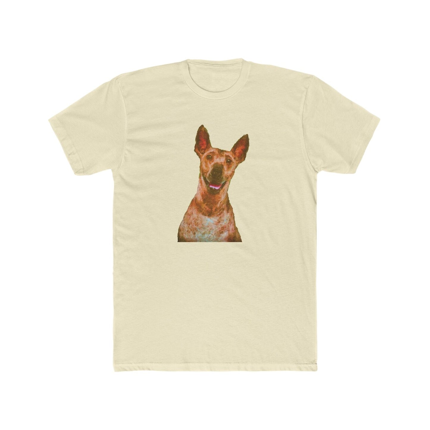Peruvian Inca Orchid Men's Fitted Cotton Crew Tee (Color: Solid Natural)