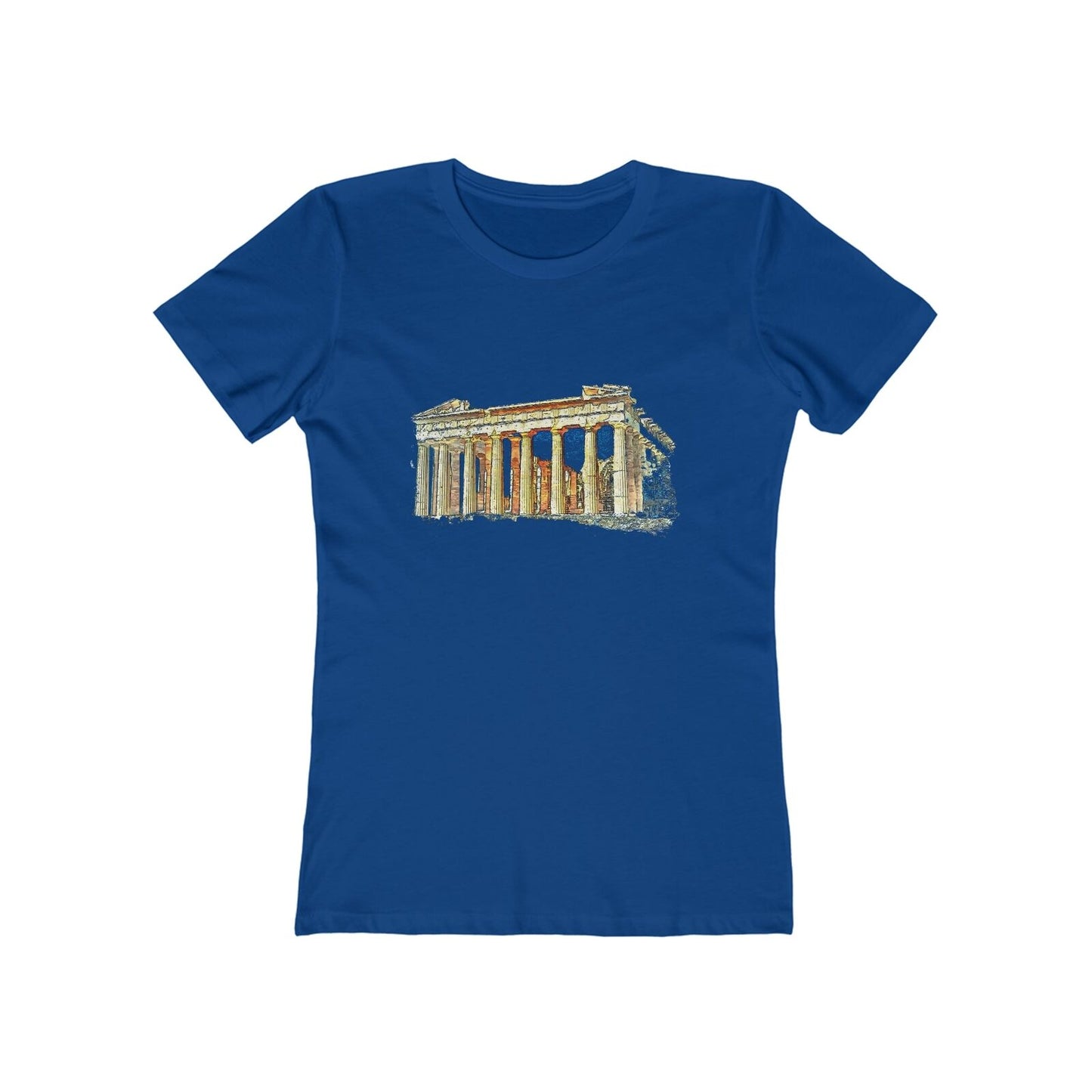 Parthenon - Ancient Greece - Women's Slim Fit Ringspun Cotton T-Shirt (Colors: Solid Royal)
