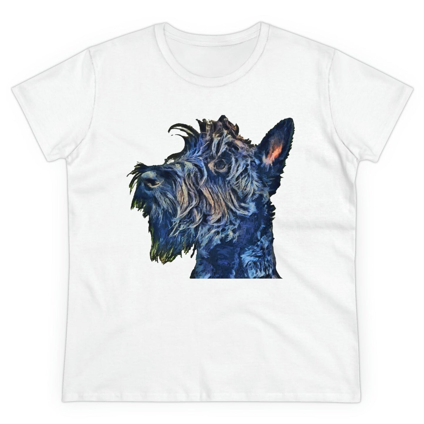 Scottish Terrier 'Scotty' Women's Midweight Cotton Tee (Color: White)