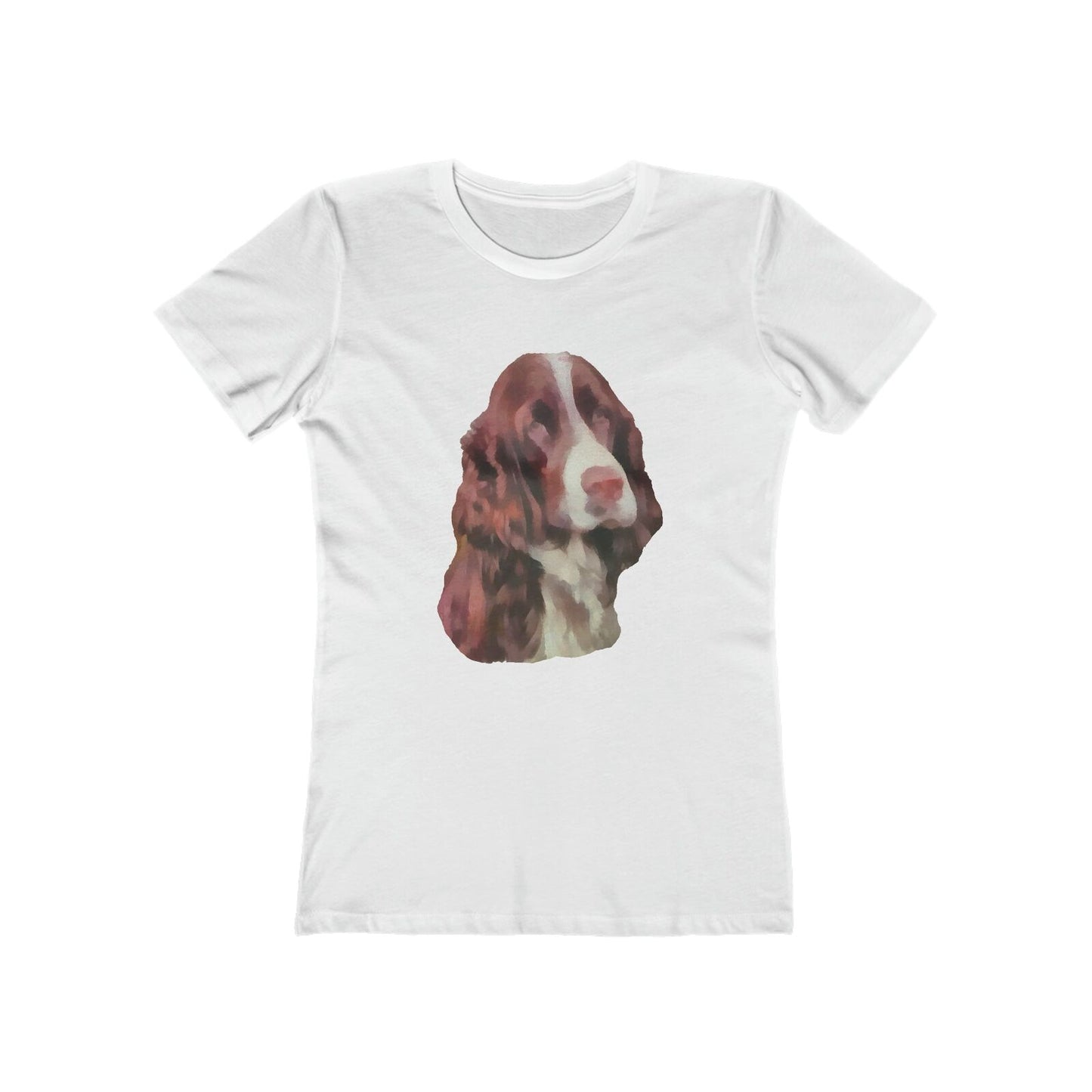 English Springer Spaniel - Women's Slim Fit Ringspun Cotton T-Shirt (Colors: Solid White)
