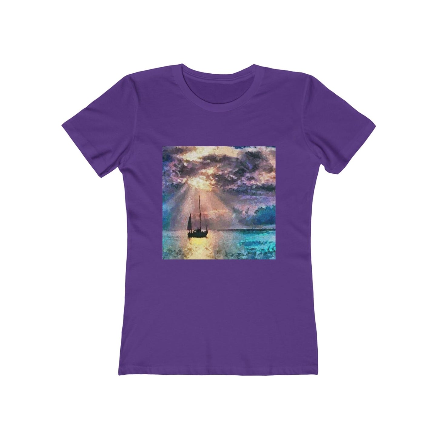 Greek Islands 'Aegean Enchantment' - Women's Slim Fit Ringspun Cotton (Colors: Solid Purple Rush)