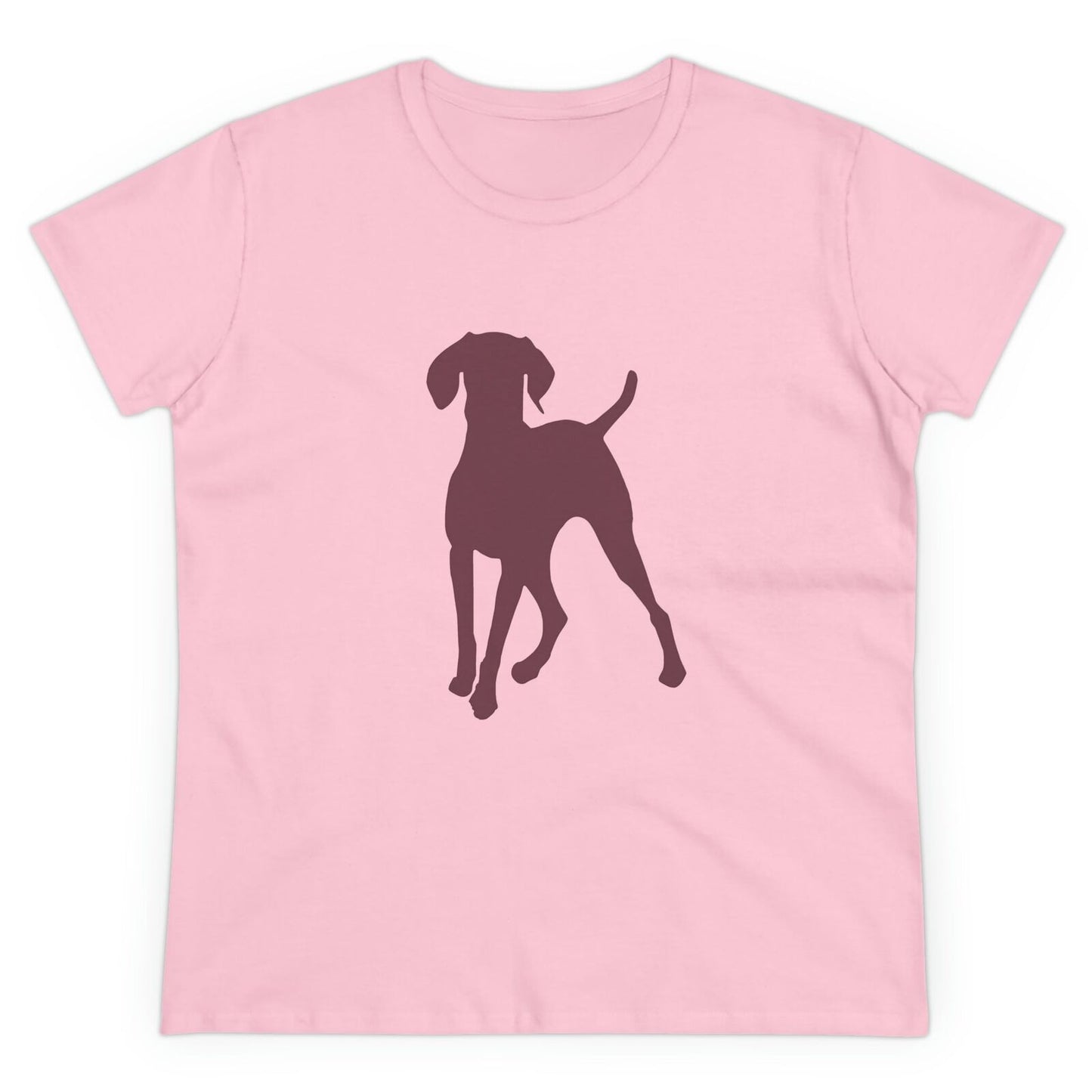 Hungarian Vizsla Women's Midweight Cotton Tee (Color: Light Pink)