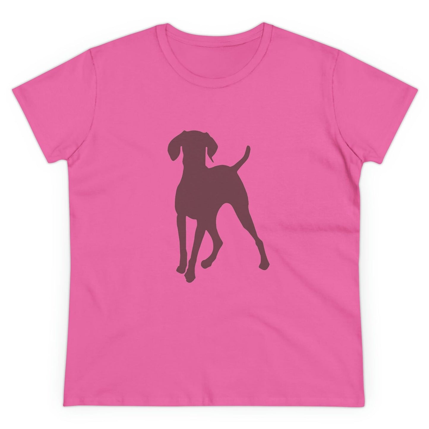Hungarian Vizsla Women's Midweight Cotton Tee (Color: Azalea)