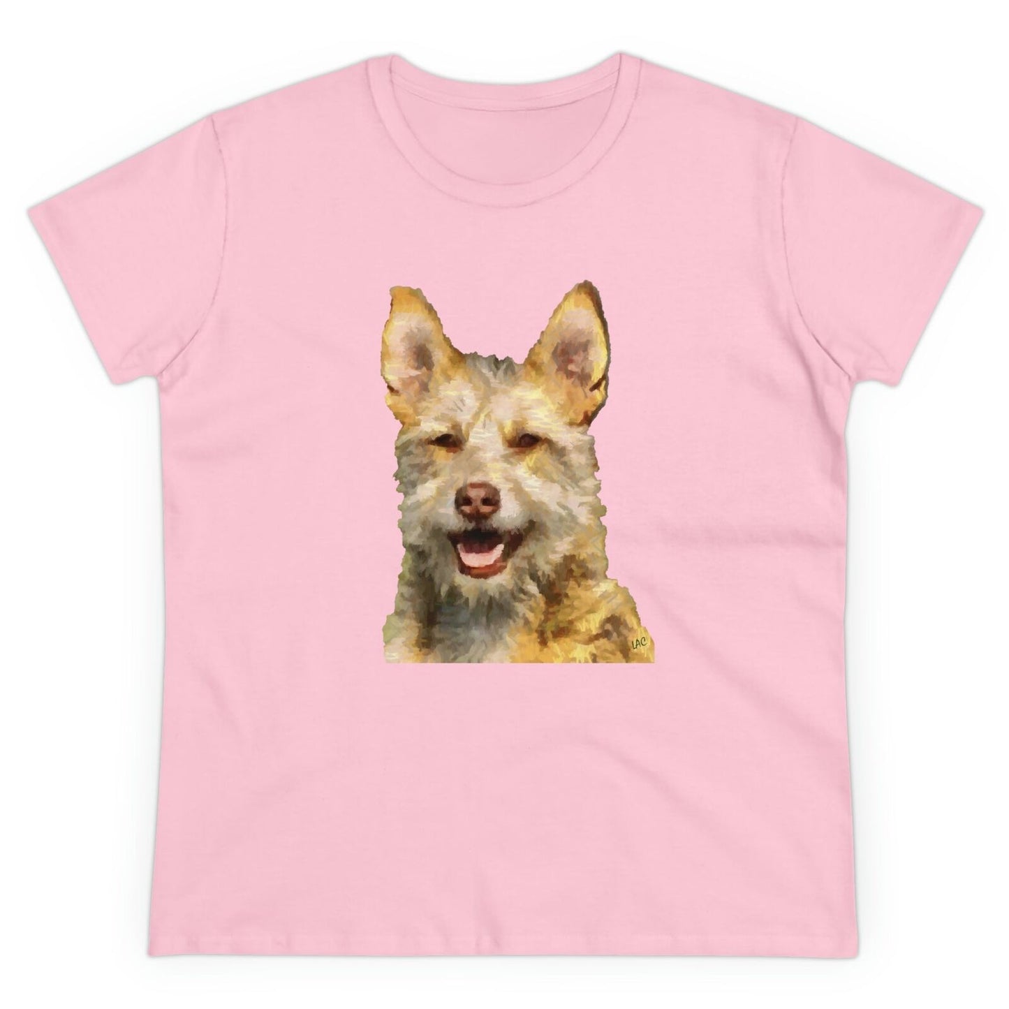 Portuguese Podengo Women's Midweight Cotton Tee (Color: Light Pink)