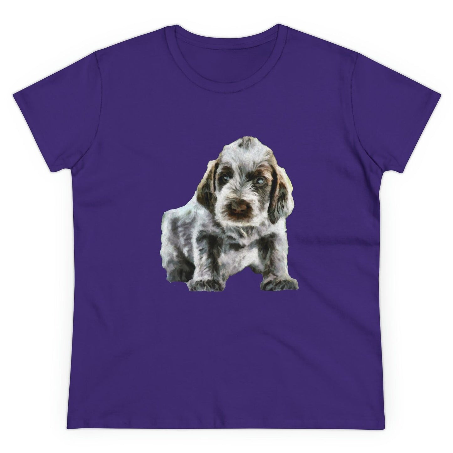 Spinone Italiano Women's Midweight Cotton Tee (Color: Purple)