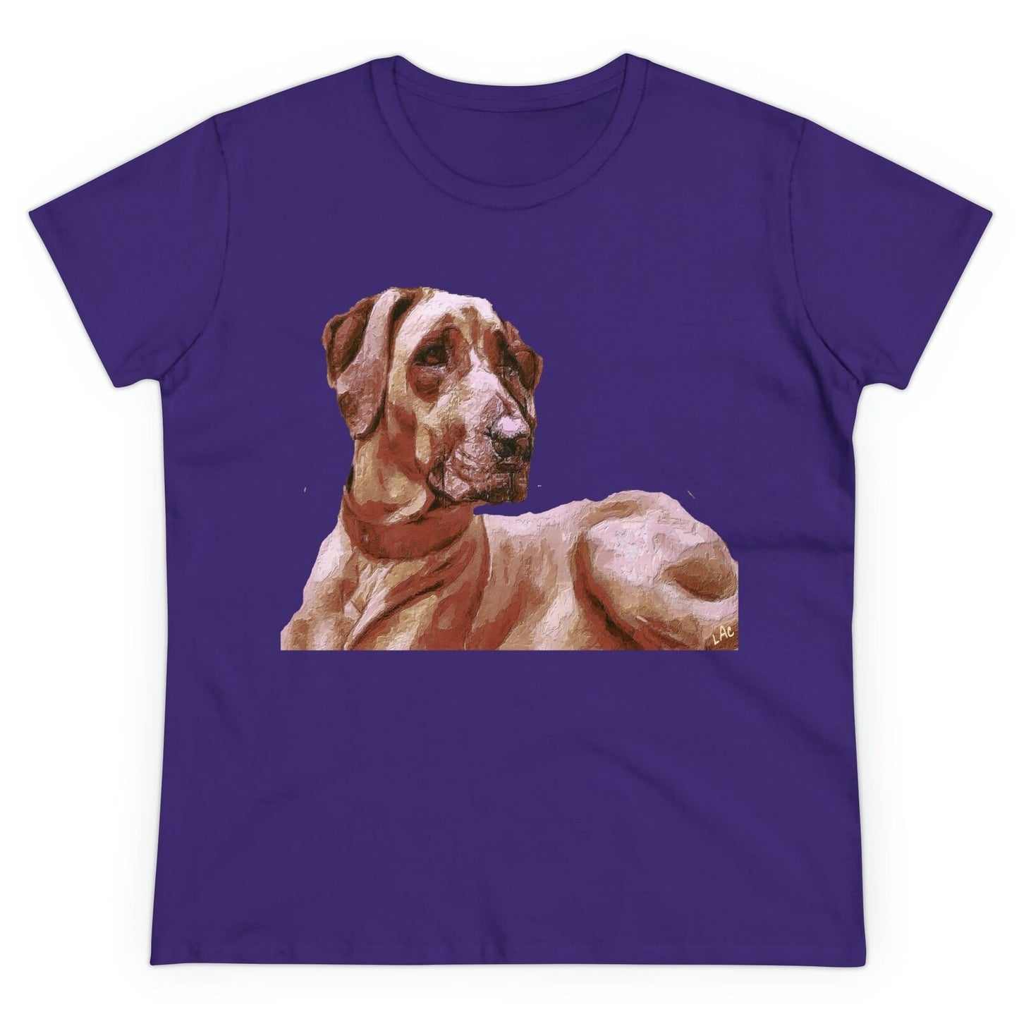 Rhodesian Ridgeback 'Thor' Women's Midweight Cotton Tee (Color: Purple)