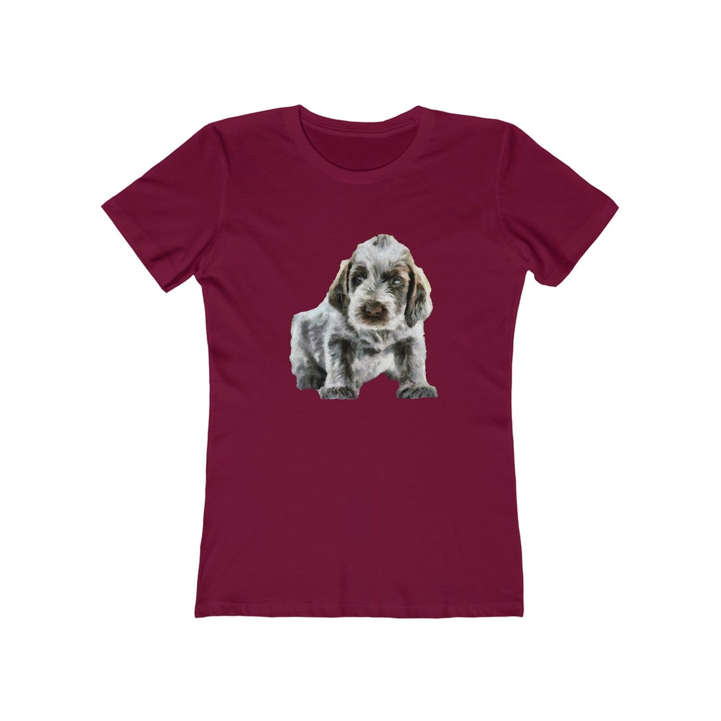 Spinone Italiano - Women's Slim Fit Ringspun Cotton T-Shirt (Colors: Solid Cardinal Red)