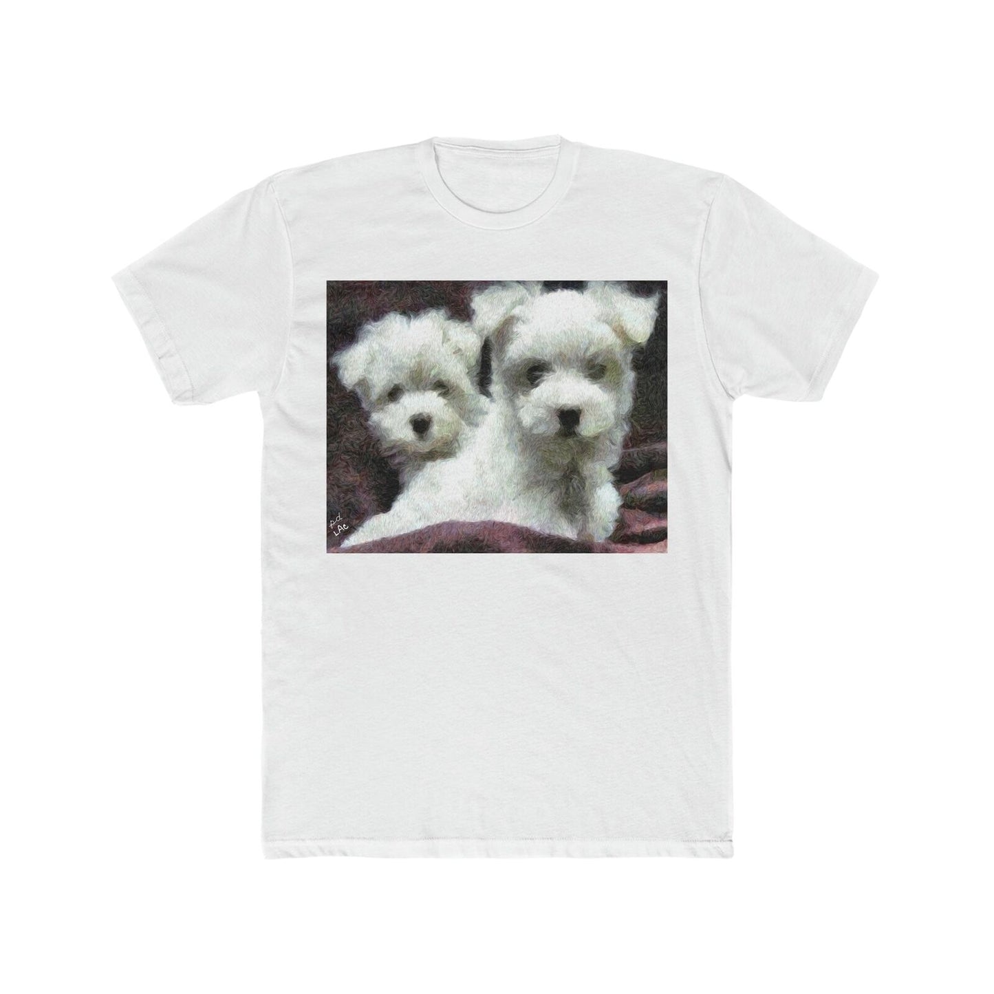 Maltese - Men's Fitted Cotton Crew Tee (Color: Solid White)