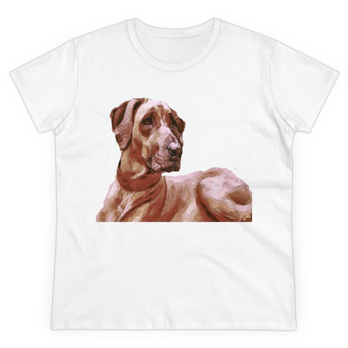 Rhodesian Ridgeback 'Thor' Women's Midweight Cotton Tee (Color: White)