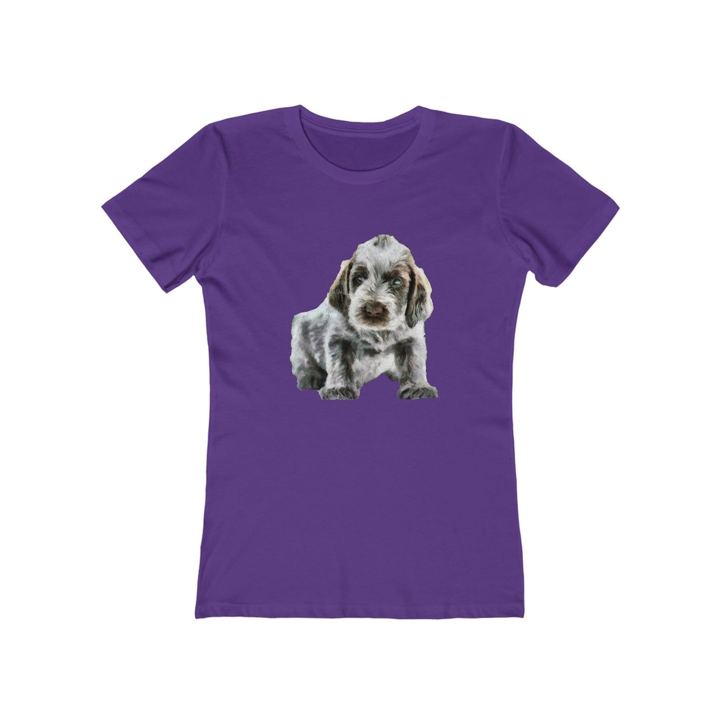 Spinone Italiano - Women's Slim Fit Ringspun Cotton T-Shirt (Colors: Solid Purple Rush)