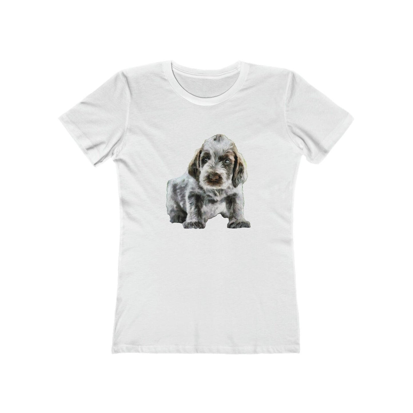 Spinone Italiano - Women's Slim Fit Ringspun Cotton T-Shirt (Colors: Solid White)