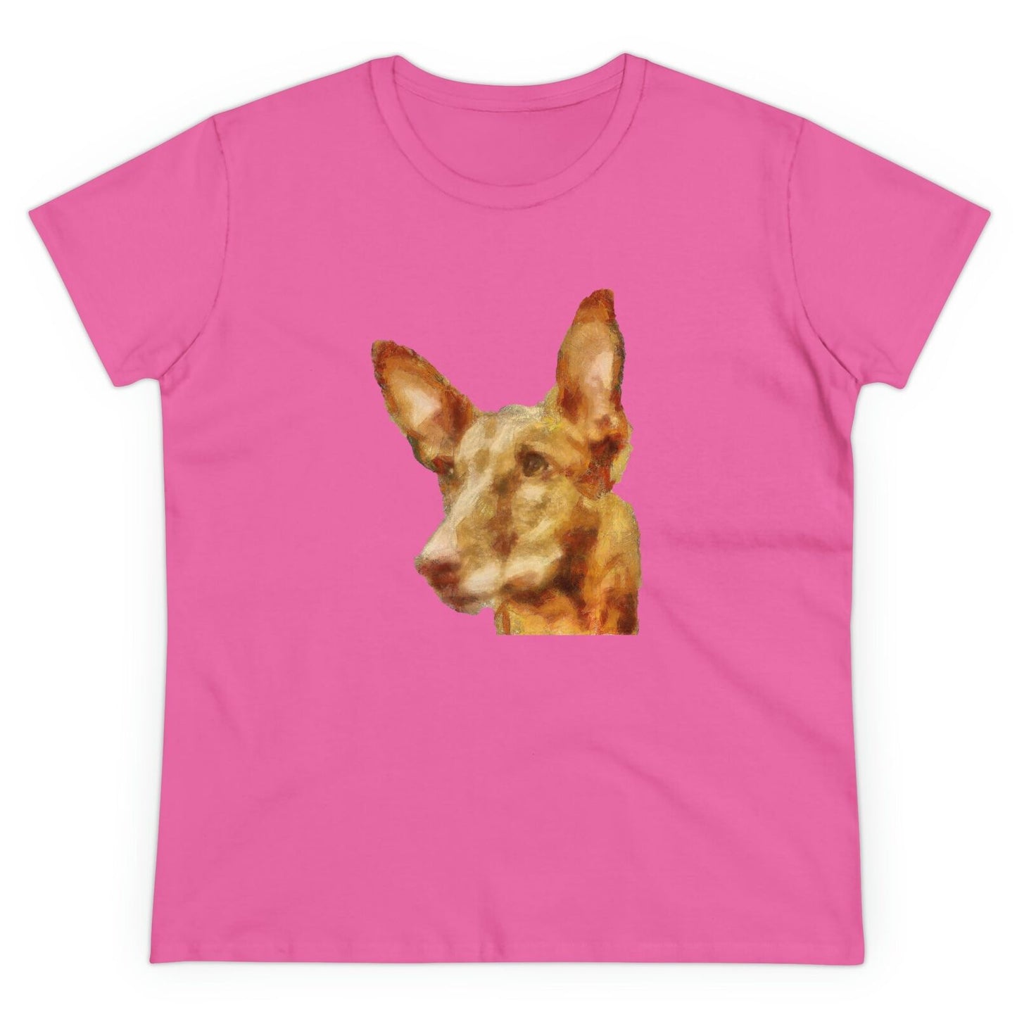 Pharoh Hound Women's Midweight Cotton Tee (Color: Azalea)