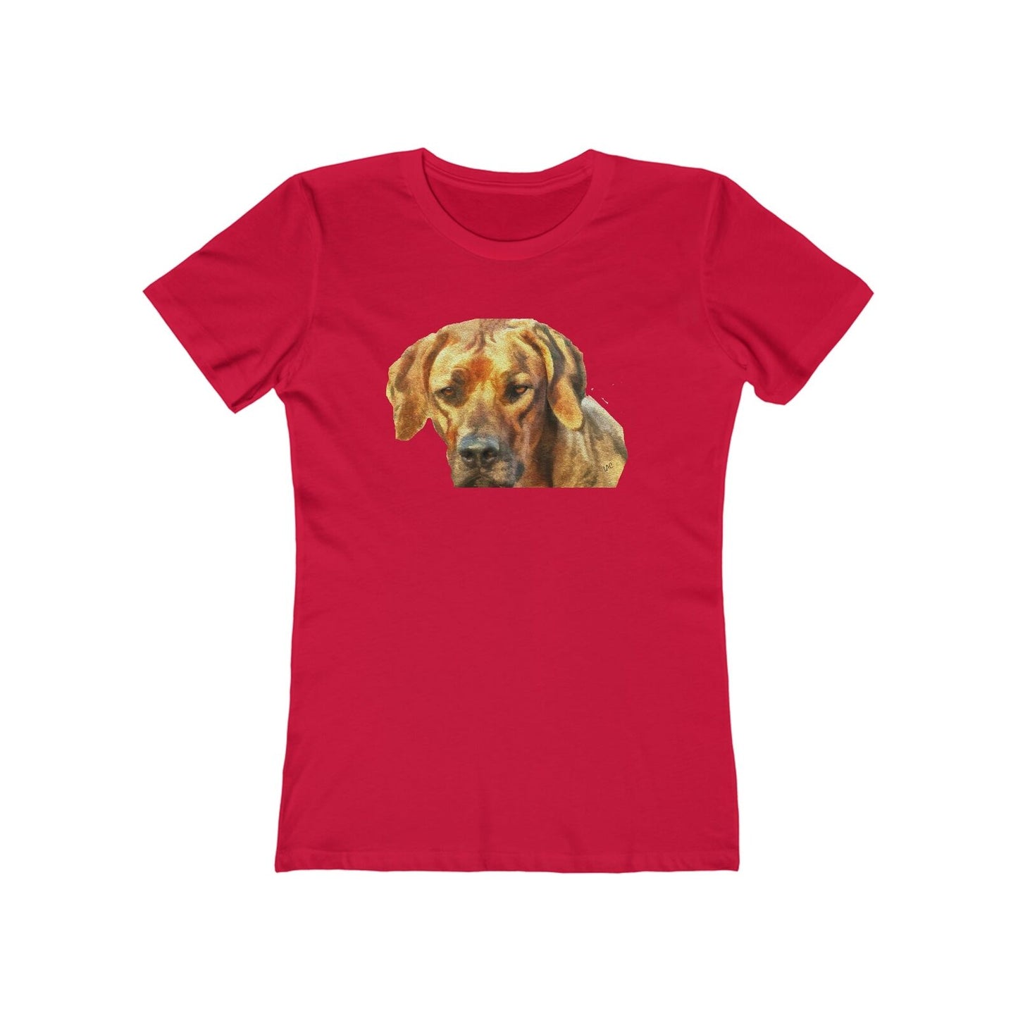 Rhodesian Ridgeback 'Zulu' - Women's Slim Fit Ringspun Cotton T-Shirt (Colors: Solid Red)