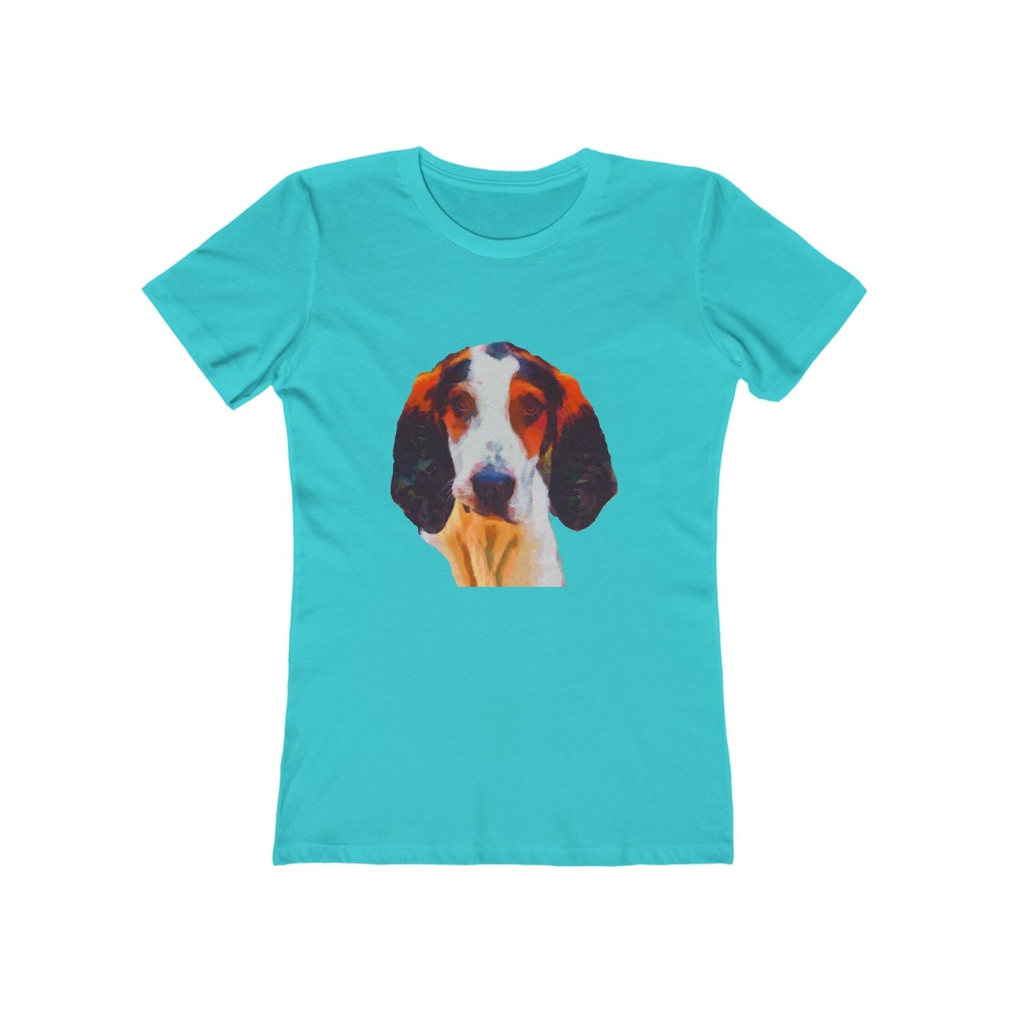 Treeing Walker Coonhound - Women's Slim Fit Ringspun Cotton T-Shirt (Colors: Solid Tahiti Blue)