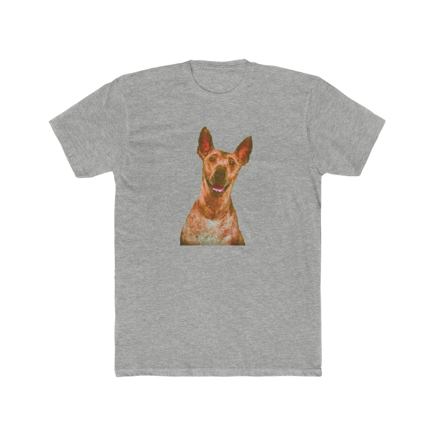 Peruvian Inca Orchid Men's Fitted Cotton Crew Tee (Color: Heather Grey)